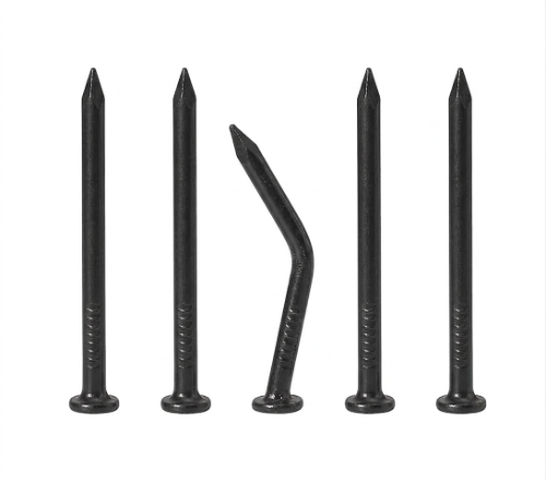 ConcreteNails-kS5v Bent Concrete Nail Compared to a Straight One